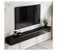 FHSLKXIM Floating Tv Stand,Wall-Mounted Media Console Tv Cabinet, Living Room Large Storage Cabinet,With Door 3 Drawers,Black,150cm