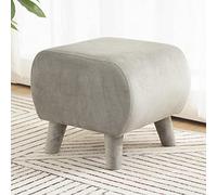 FHSLKXIM Footstool Foot Stool Ottoman Pouffe Fabric Footstool Nordic Sofa Square Footrest 4 Legs Solid Wood Frame Foot Stool Foyer Shoe Bench,White Home Decor Chair,Grey