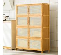 FHSLKXIM Freestanding Kitchen Pantry Cabinet With Glass Doors And Shelf Rack For Spices Pots And Pans Dining Room Storage Nizer,Mesh Breathable Door,83 * 32 * 126cm