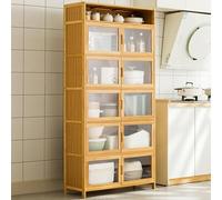 FHSLKXIM Freestanding Kitchen Pantry Cabinet With Glass Doors And Shelf Rack For Spices Pots And Pans Dining Room Storage Nizer,Hd Transparent Door,83 * 32 * 170cm