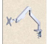 FHSLKXIM Height Adjustable Tilt And Swivel Monitor Arm - Monitor Mount Adjustable Bracket, Ergonomic Monitor Stands Fits 17-32In Flat And Curved Screens, Vesa 75X75/100X100Mm,Silver