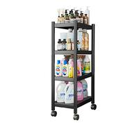 FHSLKXIM Kitchen Organizer Rolling Storage Cart, Laundry Room Organization, 4 Tier Mobile Shelving, Unit Bathroom Organizer, For Kitchen Bathroom Laundry Narrow Places,A,22 * 38 * 115cm