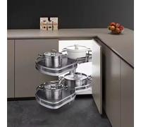 FHSLKXIM Kitchen Storage Rack, Sliding Drawer Storage Rack, Blind Cabinet Pull-Out Storage Rack, 2-Tier Pull-Out Storage Swing Tray For Blind Corner Kitchen/Bathroom Cabinets 800/,Bleft,800mm