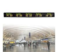 FHSLKXIM Large Digital Led World Clock - Multi-Time Zone Display For 3/4/5 Cities, Ideal For Hotels, Airports, And Businesses - Perfect For Multinational Enterprises, 6 Time Zones