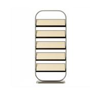 FHSLKXIM Magazine Display Stand Multi-Layer Storage Magazine Rack Small Floor Reading Newspaper Solid Wood Display Stainless Steel Bookshelf Newspaper Rack,Black