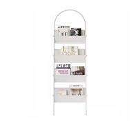 FHSLKXIM Magazine Rack Simple Metal Newspaper Rack Falling Underground Art Bookshelf Magazine Rack Against The Wall Storage Shelves Light Luxury Books And Newspapers Racks For Information,White