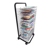 FHSLKXIM Mobile Paint Drying Rack - Sturdy Metal Art Rack, Floor-Standing Art Shelf Storage Rack On Wheels, Mobile Classroom Studio Home Painting Drying Rack, Foldable To Save Space,25,layer