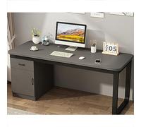 FHSLKXIM Modern Desk With Drawers And Cabinet Home Office Computer Desk Writing Work Station With Sturdy Metal Frame,Grau,39Inch