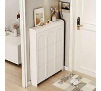 FHSLKXIM Narrow White Shoe Cabinet With Flip Down Rack - Stylish Free Standing Wood Storage For Entryway Hallway And Living Room - Space-Saving Shoe Storage Solution,Wide 17cm,120cm