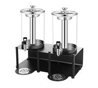 FHSLKXIM Self-Service Beverage Machine,Stainless Steel Juice Cauldron,Milk Cauldron,Glass Barrel,Hotel Juice Machine,Stainless Steel Faucet,Double Head