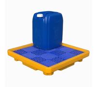 FHSLKXIM Spill Containment Platform,Modular Spill Containment Platform,Anti-Leak Pallet For Oil Drums,Durable Plastic Catch Tray - Prevent Spills & Protect Your Space,Yellow,67.5x67.5x12cm