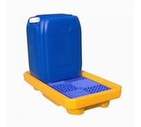 FHSLKXIM Spill Containment Platform,Modular Spill Containment Platform,Anti-Leak Pallet For Oil Drums,Durable Plastic Catch Tray - Prevent Spills & Protect Your Space,Yellow,37.5x67.5x12cm