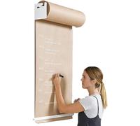 FHSLKXIM Wall Mount Kraft Brown Paper Roll Holder, Hanging Note Roll Holder, With 50M Long Kraft Paper,White,67CM