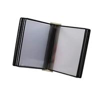 FHSLKXIM Wall Mount Reference Organizer - Catalog Display Rack, 10 Double-Sided Panels Wall Mounted Reference System, A4 Letter-Size Poster Flip Book Display, Desktop Menu,Black