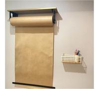 FHSLKXIM Wall Mounted Craft Paper Roll Holder, Black Dispenser Cutter With 50M Kraft Paper Roll, Note Holder,Style 1,127cm/50in Wide