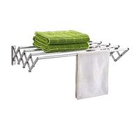 FHSLKXIM Wall Mounted Folding Clothes Hanger Space-Saver Airer, Indoor/Outdoor Adjustable Clothes Drying Rack, Retractable Towel Rail Holder Dry Coat Hanger,4 Track,60cm