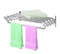 FHSLKXIM Wall Mounted Folding Clothes Hanger, Space-Saver Indoor/Outdoor Adjustable Clothes Drying Rack, Retractable Dry Coat Dryer For Laundry Room,90cm/35.4in