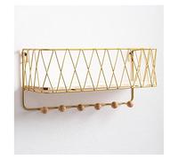 FHSLKXIM Wall Mounted Key Holder and Coat Rack, Space Saving Entryway Storage Organizer for Hallway Bedroom Bathroom,Size_Name-Large