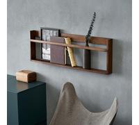 FHSLKXIM Wall-Mounted Magazine Holder & Newspaper Rack, Rustic Industrial Solid Wood File Holder Home & Office Organization Decor, Suitable To Hold Magazines, Records, Mails, Books,90x7x30cm