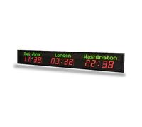 FHSLKXIM Workout Timer Wall Interval Clock, Three Time Zone World Clock Hotel Digital Led Timer Wall Mounted Cities Name For Home Gym Fitness,Add Gps