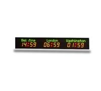 FHSLKXIM Workout Timer Wall Interval Clock, Three Time Zone World Clock Hotel Digital Led Timer Wall Mounted Cities Name For Home Gym Fitness,Hit3,2.3r(sjz)