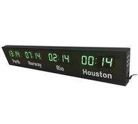 FHSLKXIM World Time Zones Clock With Adjustable Brightness, Displays 4 Cities Time Simultaneously, Ideal For Multinational Offices And Hotels