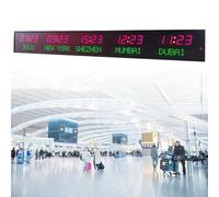 FHSLKXIM World Time Zones Clock, World Clock With Time Zones, Led Digital Wall Clock, 5 Cities World Time Clock, The Brightness Can Be Adjusted In Three Levels, The All-Aluminum Shell, For