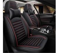 FHSUF Car Seat Covers Car Seat Cover Leather For Captur For Logan For Kadjar For Trafic For Scenic For Armrest For Megane Waterproof Car Seat Covers(Black Red 4pcs,Deluxe)