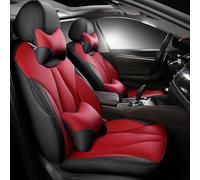 FHSUF Car Seat Covers Custom Car Seat Cover 7 Seats For Chrysler For Grand For Voager 2013 Accessories Decoration Waterproof Car Seat Covers(BLACK RED LUX)