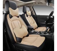 FHSUF Car Seat Covers Custom Car Seat Cover Leather For Chevy For Cruze For Epica For Equinox For Malibu For Spark For Trax For Volt For Orlando For Evanda Waterproof Car Seat Covers(Beige,Luxury)