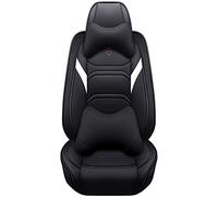 FHSUFG Seat Pad Car Chair Auto Leather Car Seat Covers For Megane 2 3 For Scenic For Captur For Clio For Fluence For Kangoo For Logan For Kadjar(Black white,Deluxe)