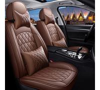 FHSUFG Seat Pad Car Chair Car Leather Seat Cover For For Focus For C-max For Fusion For Mondeo For Explorer For For Taurus For Mustang Gt For Kuga Front+rear(Brown,Luxury)