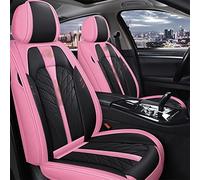 FHSUFG Seat Pad Car Chair Leather Car Seat Covers For Subaru For Forester Xv For Outback For Legacy For Impreza For Tribeca Front Rear 5 Seats Protector(Pink Front+Rear)