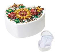 FHTech Store 5D DIY Diamond Art Rhinestones Decorative Storage Box Partial Drill Crystal Mosaic Storage Container Heart-Shaped Jewelry Box for Home Car Desk Decoration Craft