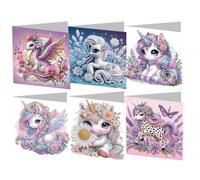 FHTech Store 6PCS DIY Rhinestone Diamond Art Mosaic Postcards Diamond Art Handmade Cards for Xmas Birthdays Thanksgiving & Special Occasion
