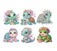 FHTech Store Diamond Painting Fridge Magnet 6-Piece Acrylic Turtle Set, Suitable for Adult Beginners