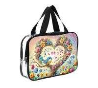 FHTech Store DIY Diamond Art Crystal Rhinestone Cosmetic Bag Zipper Closure Dot Diamond Storage Pack Transparent 5D for Cash Carry Daily Use Travel