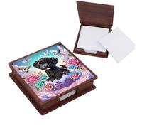 FHTech Store Wooden 5D Diamond Painting Kit Note Box with 160 Sheets Diamond Art Notepad Box for Home Office School Supplies Holiday Gifts