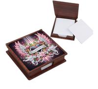 FHTech Store Wooden 5D Diamond Painting Kit Note Box with 160 Sheets Diamond Art Notepad Box for Home Office School Supplies Holiday Gifts