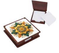 FHTech Store Wooden 5D Diamond Painting Kit Note Box with 160 Sheets Diamond Art Notepad Box for Home Office School Supplies Holiday Gifts