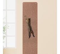 FHTONGE 71x15.8 Thickened Cat Wall Climbing Carpet with 16 Fixed Nails, Extra Large Tall Cat Scratch Pad for Wall, Wall Mounted Climbing Cat Scratcher for Furniture Couch Sofa Protector(Coffee)