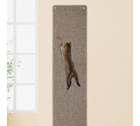 FHTONGE 71x15.8 Thickened Cat Wall Climbing Carpet with 16 Fixed Nails, Extra Large Tall Cat Scratch Pad for Wall, Wall Mounted Climbing Cat Scratcher for Furniture Couch Sofa Protector(Choc Brown)