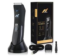 Fhuesion® Manscape Trimmer for Men -IPX7 Waterproof Ball Trimmer w/Light & Ceramic Blade, Body Groomer for Pubic/Body/Groin Grooming, Electric Razor Shavers USB-C Charging, No Nicks, Gifts for Him