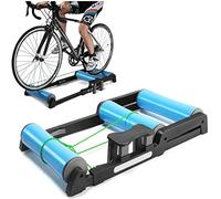 FHUILI Foldable Bike Trainer - Bike Rollers Foldable Bike Bicycle Training Bracket Trainer MTB Road Cycling Roller Bicycle Exercise Station Resistance Exercise Fitness Machine,A