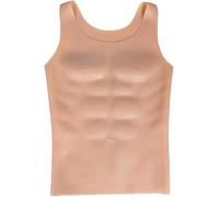 FHUILI Silicone Fake Chest Muscle Vest - Fake Silicone Muscle Suit - Realistic Silicone Fake Muscle Fake Chest Muscles Belly - Artificial Simulation Muscles - for Men's Cosplay Masquerade Costume,M