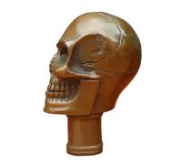 FHUILIJH Brass Skull Head Handle Walking Stick - Walking Handle - Walking Cane for Adult Wooden Hands Walking Stick,Brass,8cm