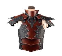 FHUILIJH Clear,40CM, Medieval Chest Armour for Men - Steampunk PU Leather Knight Breastplate - Cosplay Retro Battle Armour Vest - for Cosplay Costume Accessory