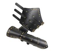 FHUILIJH Medieval Knight Cosplay Arm Guards - 1 Pair Samurai Warrior Cosplay Costume - for Medieval Halloween Cosplay,Black,35cm