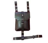 FHUILIJH Medieval Retro Leg Bag Leather Bondage Wallet Bag Leg Bag for Halloween Cosplay,Black,15cm
