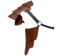 FHUILIJH Medieval Riveted Shoulder Guards Knight's Leather Shoulder Guard for Stage Performance Cosplay Props,Brown,37cm